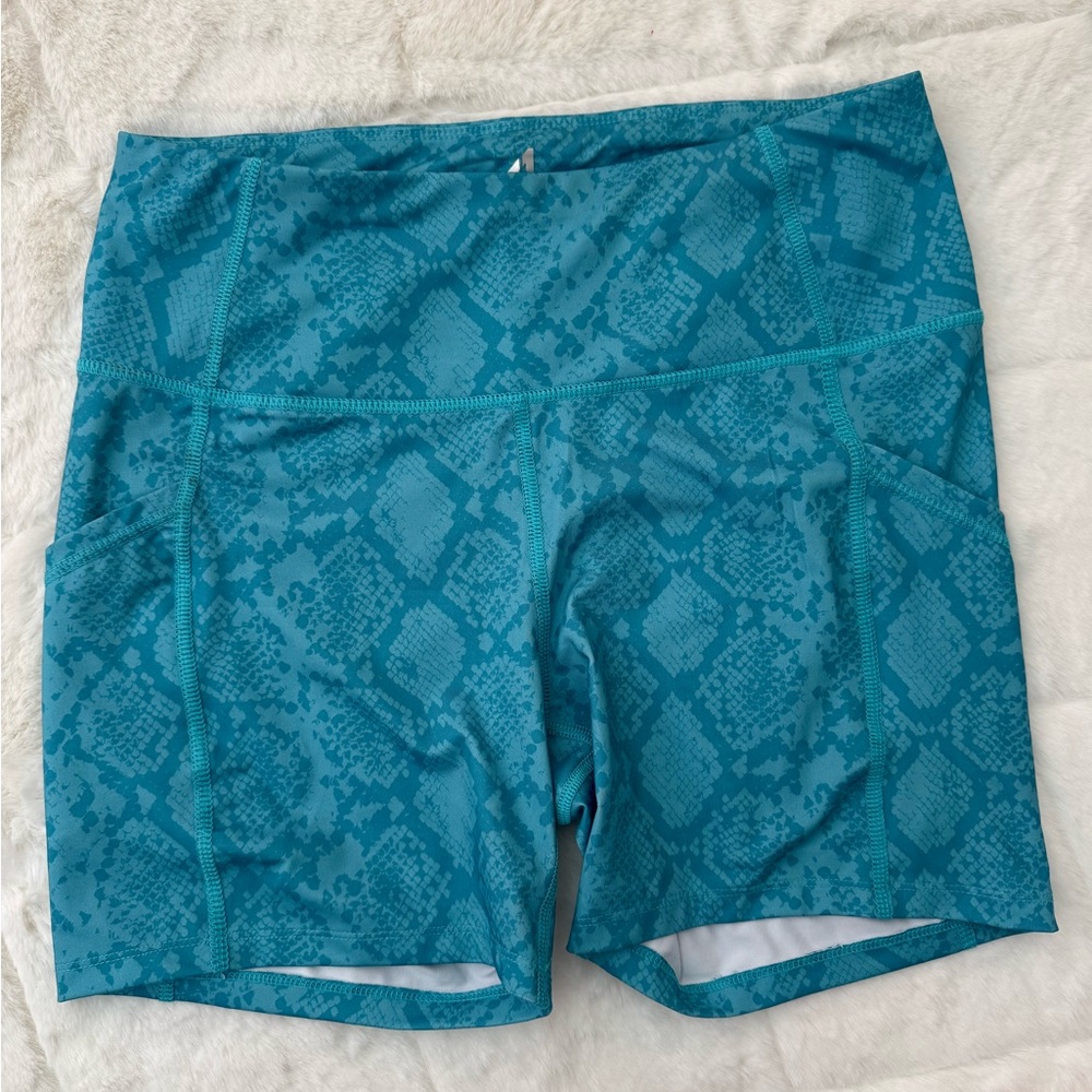 Women's Teal Patterned Shorts